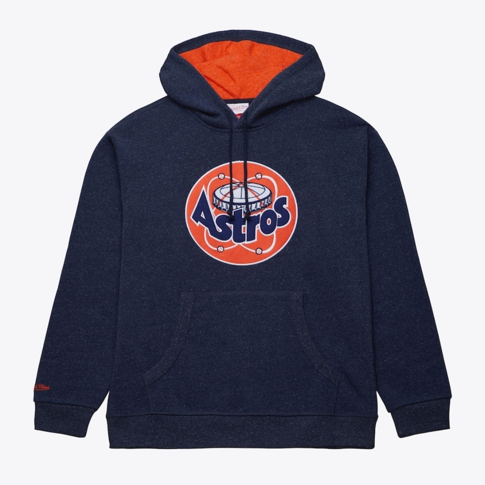 Houston Astros - Navy Snow Washed Fleece Pullover Hoodie - Men's Size Large